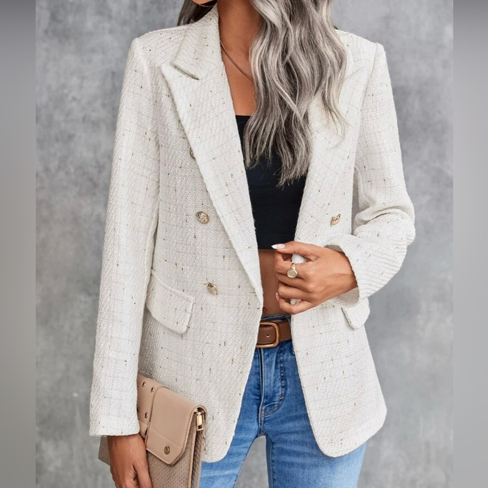 NWT SHEIN Cream Blazer Large